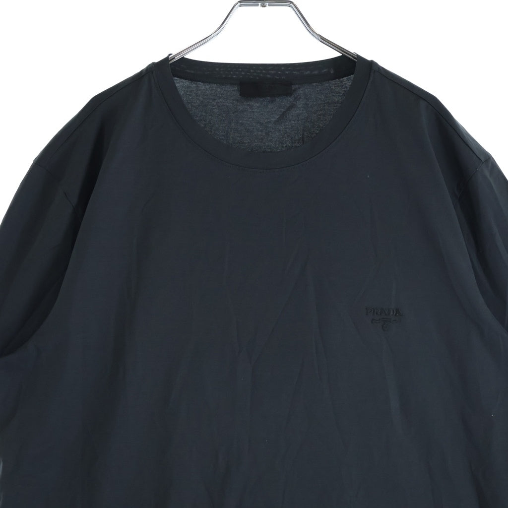 PRADA(プラダ) 18SS ロゴ刺繍 クルーネック 半袖Tシャツ カットソー グレー UJM564