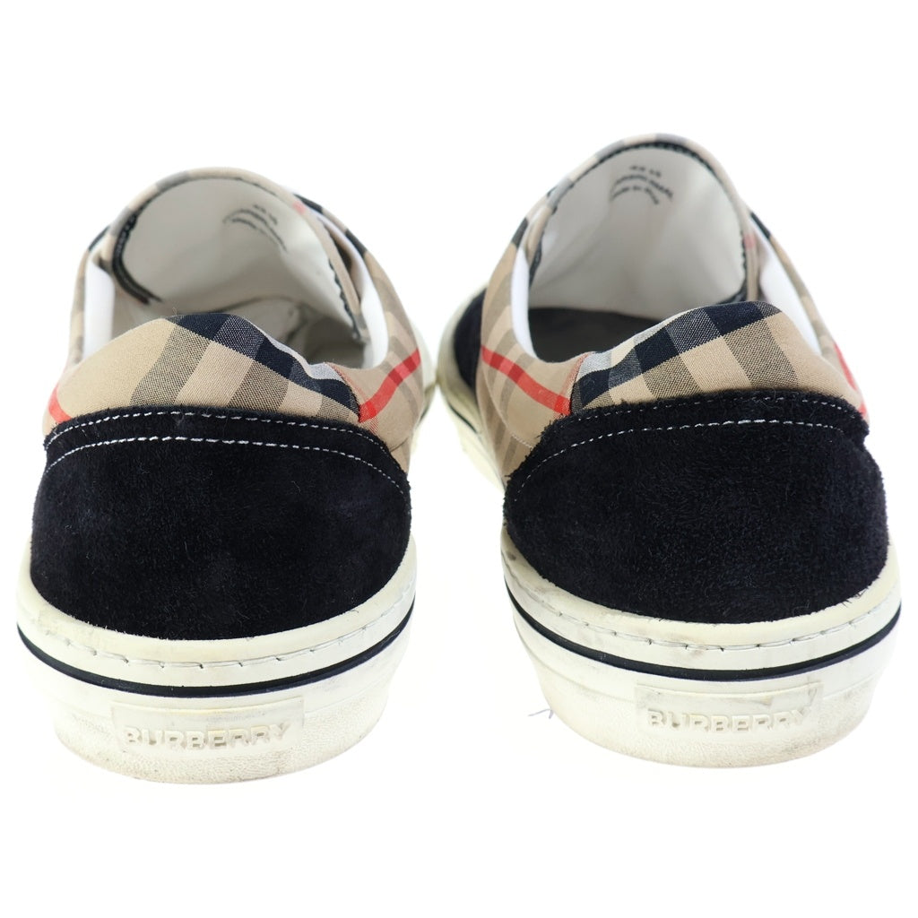 BURBERRY(バーバリー) ノバチェック スウェード ローカットスニーカー ブラック/ベージュ