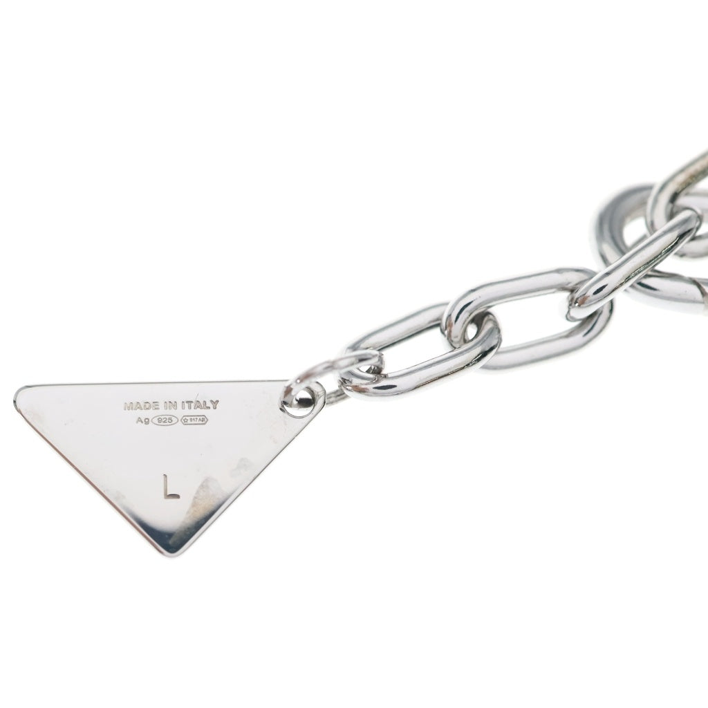 PRADA(プラダ) トライアングルロゴプレート チェーンブレスレット シルバー 2JB357