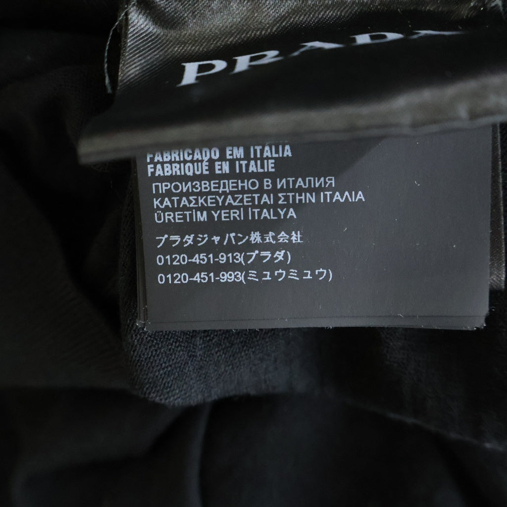 PRADA(プラダ) ロゴ スーパーファイン ウール クルーネック ニットセーター ブラック UMB528