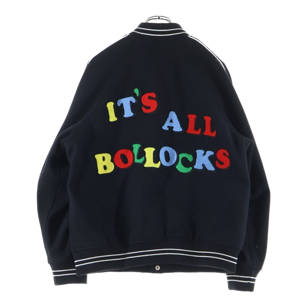 SUPREME(シュプリーム) 21SS Jamie Reid It's All Bollocks Varsity Jacket ロゴ刺繍 ウール バーシティジャケット スタジャン ブルゾン ブラック