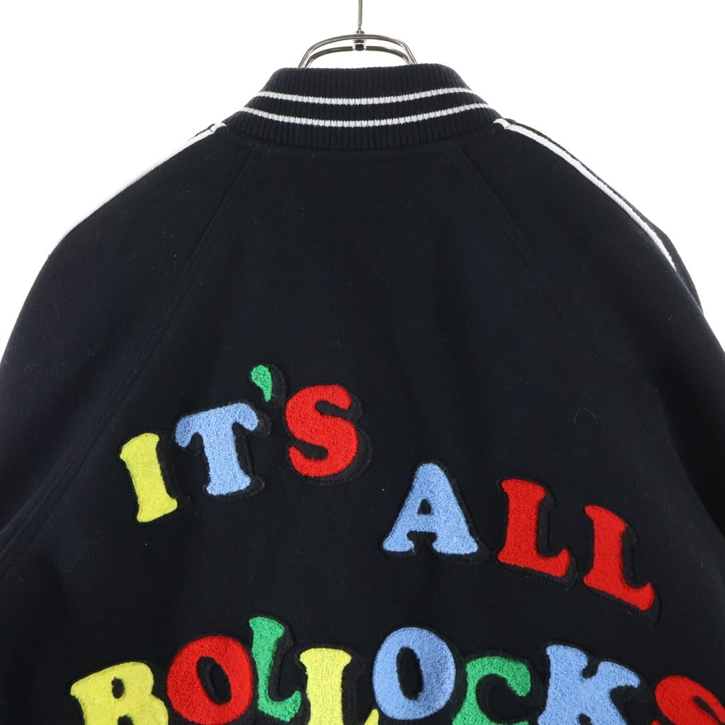 SUPREME(シュプリーム) 21SS Jamie Reid It's All Bollocks Varsity Jacket ロゴ刺繍 ウール バーシティジャケット スタジャン ブルゾン ブラック