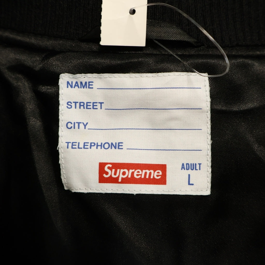SUPREME(シュプリーム) 21SS Jamie Reid It's All Bollocks Varsity Jacket ロゴ刺繍 ウール バーシティジャケット スタジャン ブルゾン ブラック