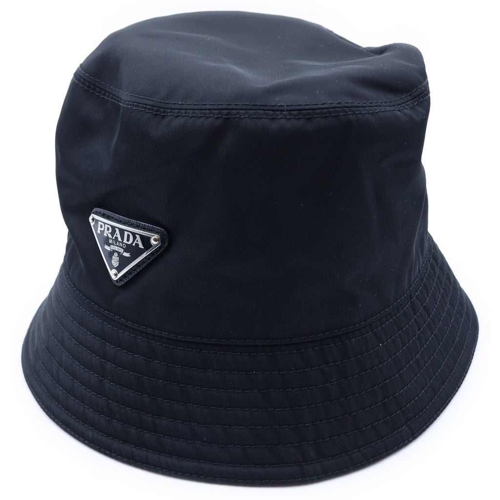 PRADA(プラダ) Re-Nylon リナイロン バケットハット 帽子 トライアングルロゴ ブラック 1HC137 2DMI レディース