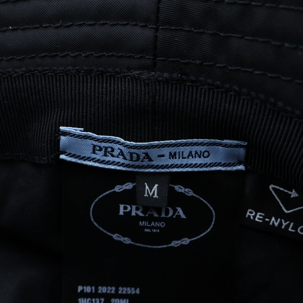 PRADA(プラダ) Re-Nylon リナイロン バケットハット 帽子 トライアングルロゴ ブラック 1HC137 2DMI レディース