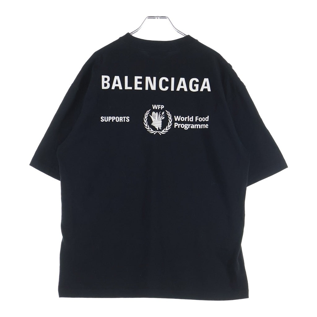 BALENCIAGA(バレンシアガ) 20SS WFP Print Tee 両面プリント 半袖Tシャツ カットソー ロゴ コットン ブラック 612966 THV84 レディース