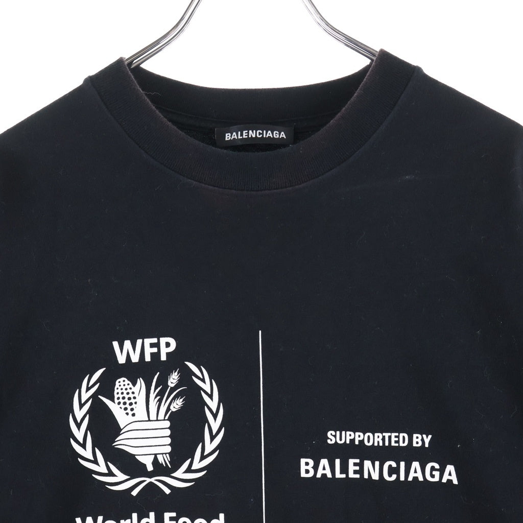 BALENCIAGA(バレンシアガ) 20SS WFP Print Tee 両面プリント 半袖Tシャツ カットソー ロゴ コットン ブラック 612966 THV84 レディース