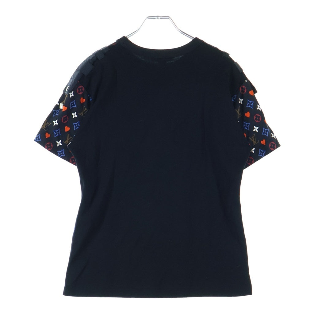 LOUIS VUITTON(ルイヴィトン) 21SS モノグラム ゲームオンコントラストバック 半袖クルーネックTシャツ ブラック/マルチカラー RW211A ZVX FKTS98 レディース