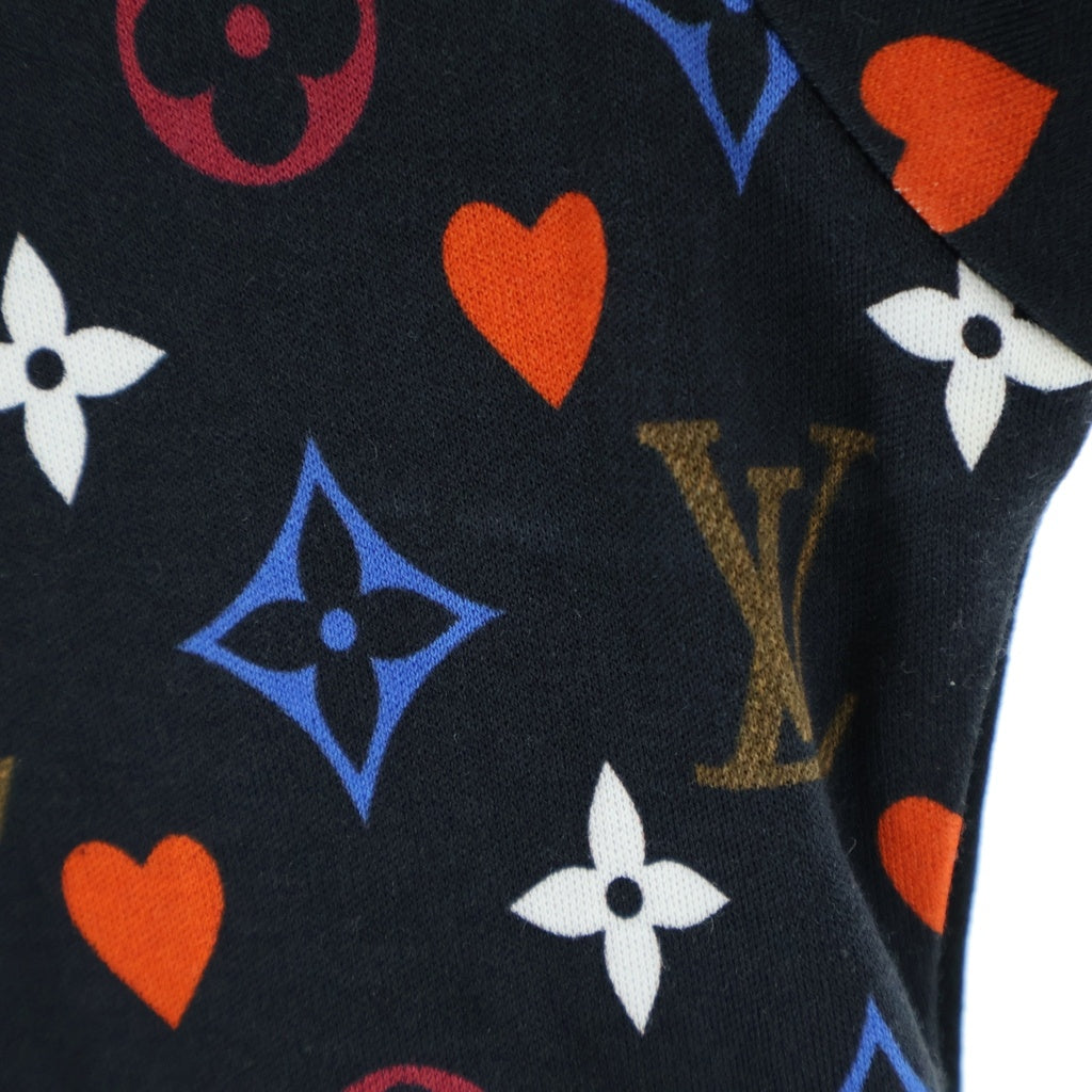LOUIS VUITTON(ルイヴィトン) 21SS モノグラム ゲームオンコントラストバック 半袖クルーネックTシャツ ブラック/マルチカラー RW211A ZVX FKTS98 レディース