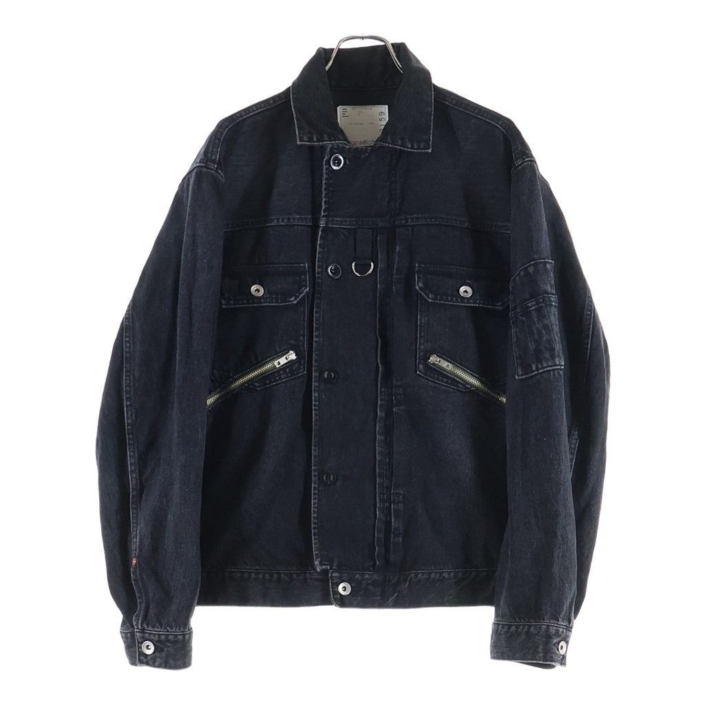 Sacai(サカイ) 23AW Denim Blouson ポインテッドカラー デニム ブルゾン ジャケット ブラック 23-03159M