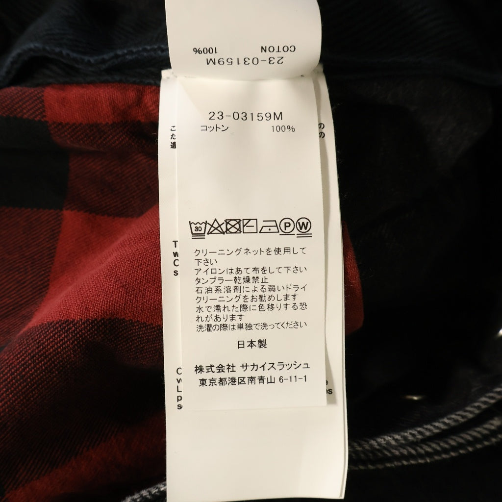 Sacai(サカイ) 23AW Denim Blouson ポインテッドカラー デニム ブルゾン ジャケット ブラック 23-03159M