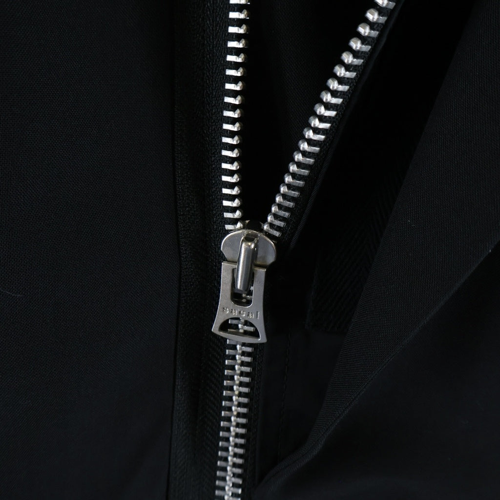 Sacai(サカイ) 23AW Suiting x Nylon Twill Jacket ナイロンツイル スーツジャケット ブルゾン ブラック 23-03116M
