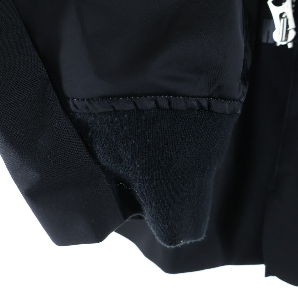 Sacai(サカイ) 23AW Suiting x Nylon Twill Jacket ナイロンツイル スーツジャケット ブルゾン ブラック 23-03116M