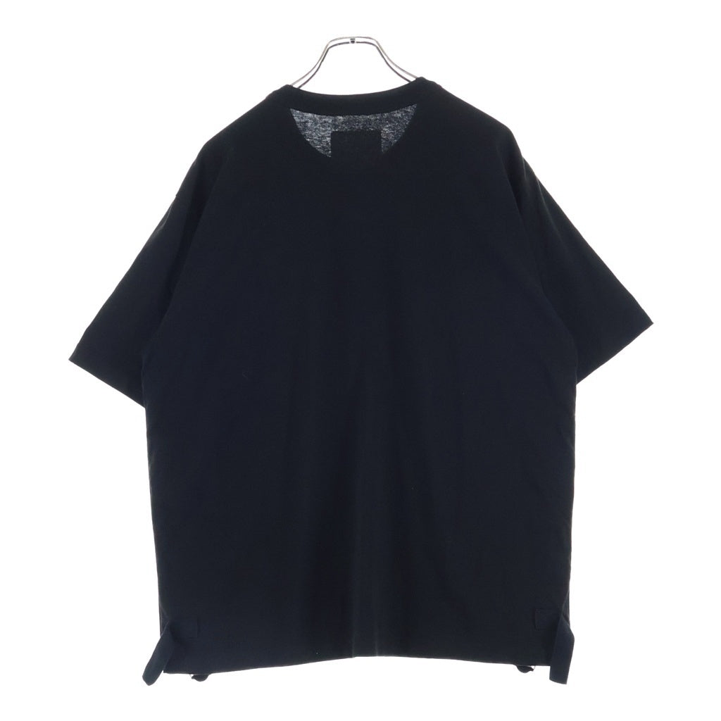 Sacai(サカイ) 23SS Cotton Jersey T-shirt コットン ジャージー フロントポケット ベルトデザイン 半袖Tシャツ カットソー ブラック 23-03061M