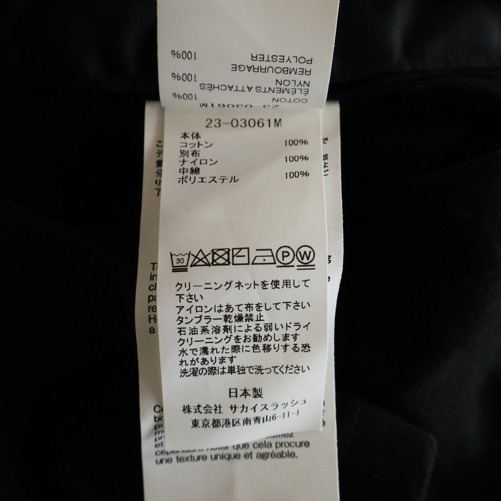 Sacai(サカイ) 23SS Cotton Jersey T-shirt コットン ジャージー フロントポケット ベルトデザイン 半袖Tシャツ カットソー ブラック 23-03061M