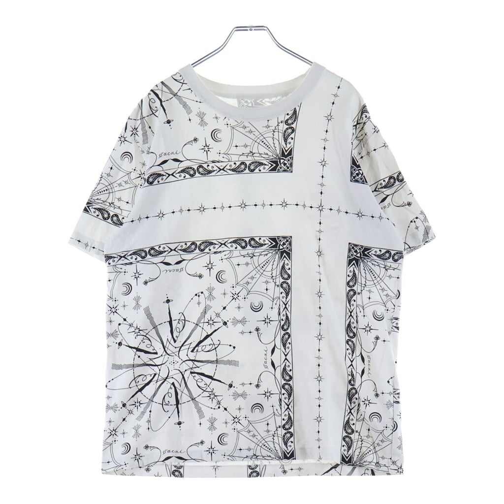 Sacai(サカイ) 20AW ×Dr.Woo Bandana Print T-Shirt ドクターウー バンダナ プリント 半袖Tシャツ カットソー ホワイト 20-02343M