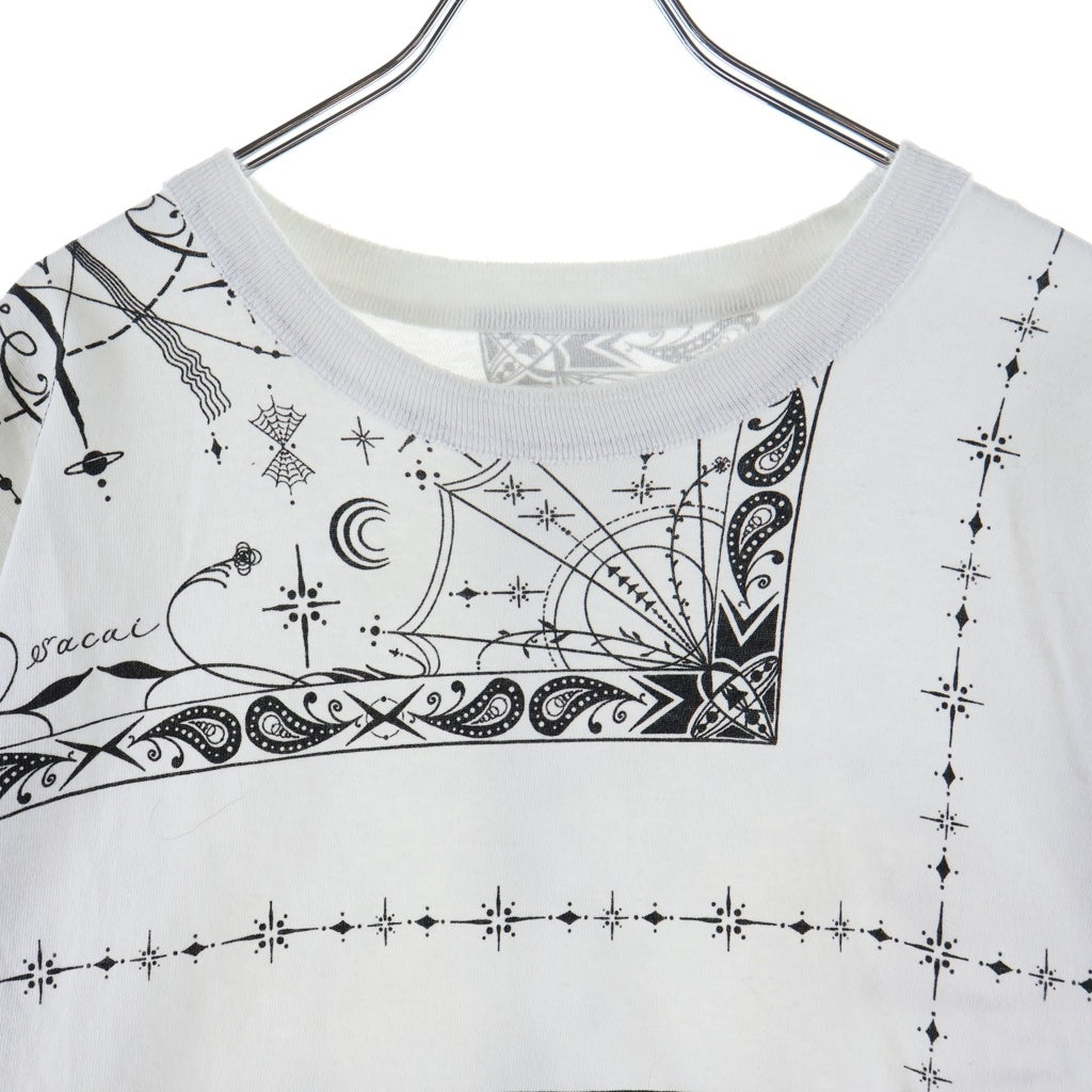 Sacai(サカイ) 20AW ×Dr.Woo Bandana Print T-Shirt ドクターウー バンダナ プリント 半袖Tシャツ カットソー ホワイト 20-02343M