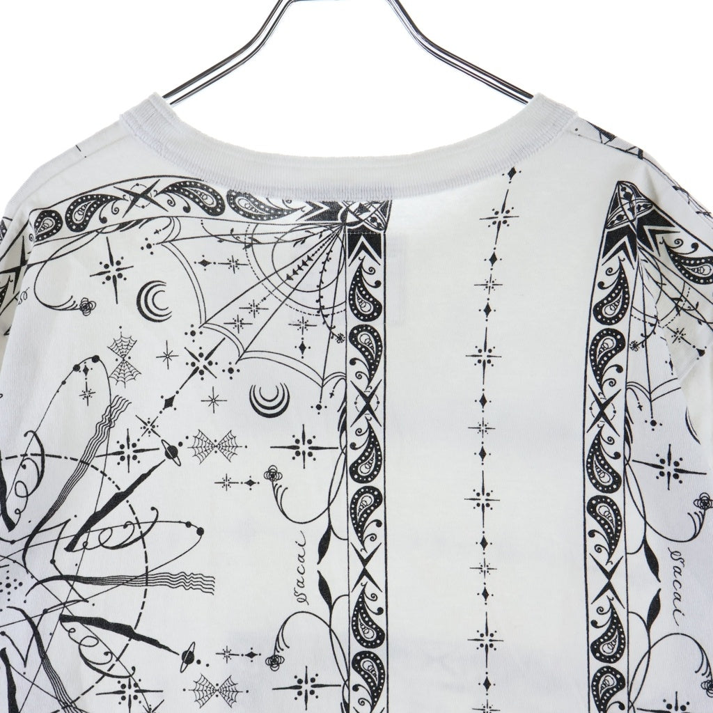 Sacai(サカイ) 20AW ×Dr.Woo Bandana Print T-Shirt ドクターウー バンダナ プリント 半袖Tシャツ カットソー ホワイト 20-02343M