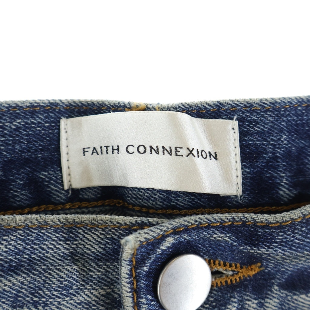 FAITH CONNEXION(フェイスコネクション) 18SS デストロイ ダメージ加工 ストレートデニムパンツ インディゴ M5501D08000