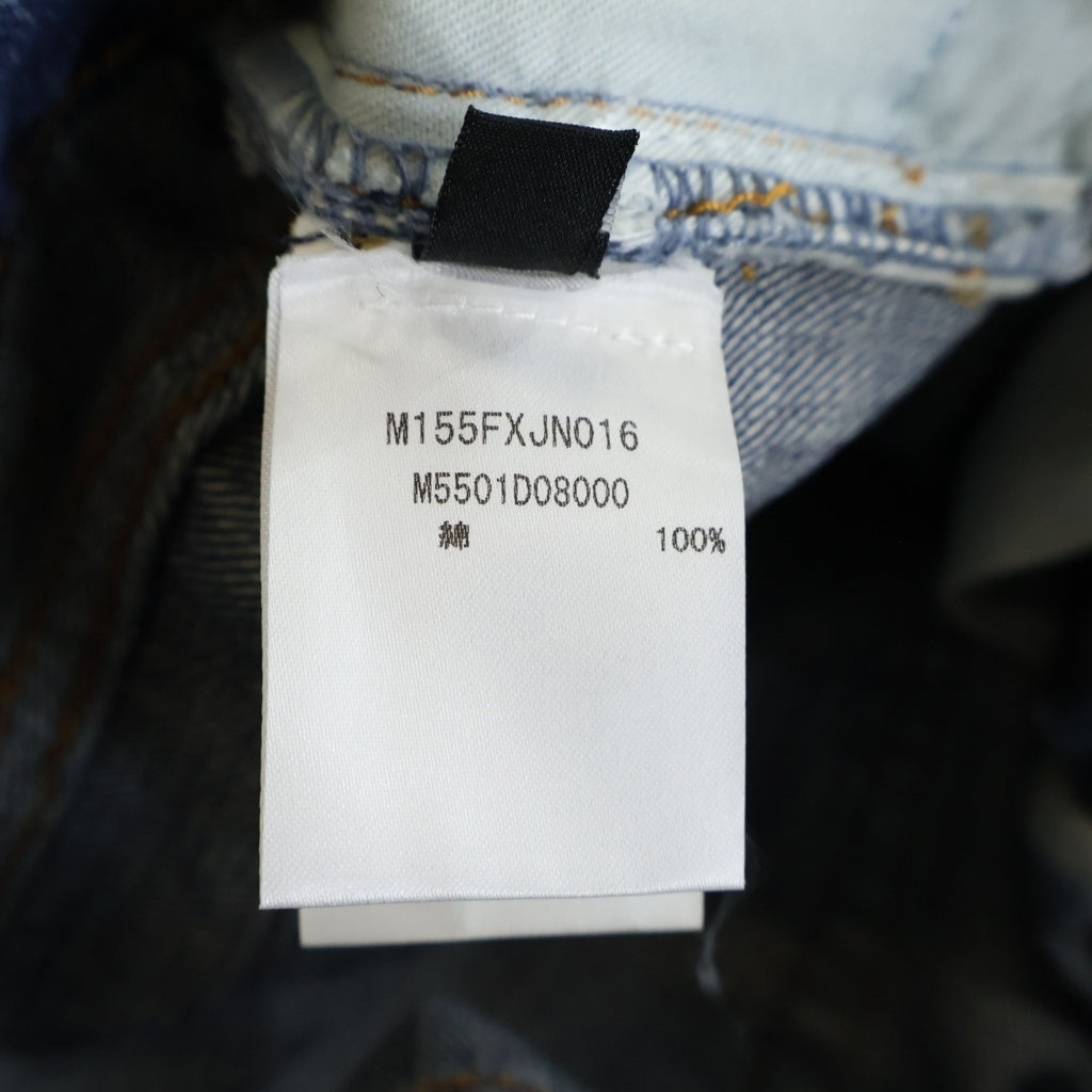 FAITH CONNEXION(フェイスコネクション) 18SS デストロイ ダメージ加工 ストレートデニムパンツ インディゴ M5501D08000
