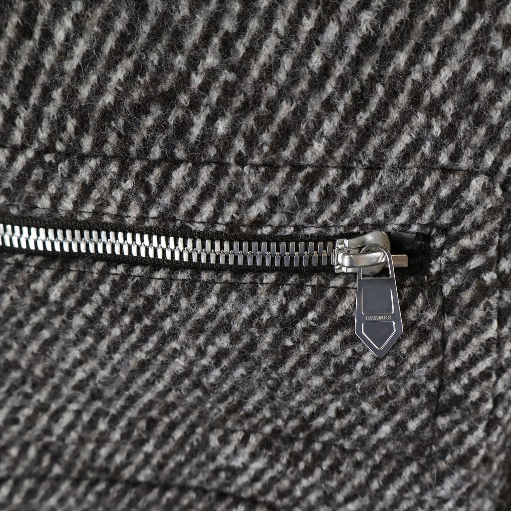 HERMES(エルメス) 22AW サイドジップ ウール ダブルブレストコート グレー PT9607