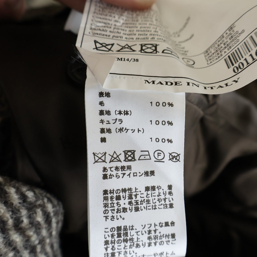HERMES(エルメス) 22AW サイドジップ ウール ダブルブレストコート グレー PT9607