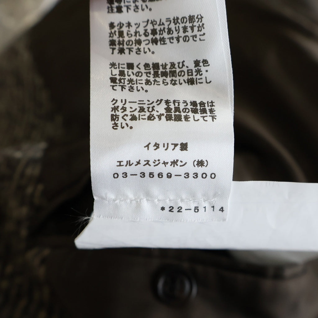 HERMES(エルメス) 22AW サイドジップ ウール ダブルブレストコート グレー PT9607