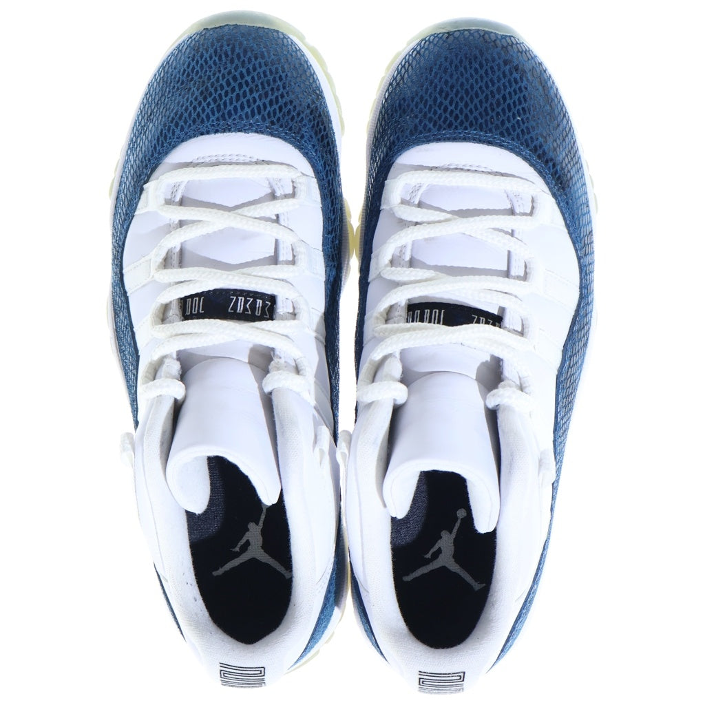 NIKE(ナイキ) AIR JORDAN 11 LOW SNAKESKIN CD6846-102 エアジョーダン11 スネークスキン ローカットスニーカー ホワイト/ブルー US8/26cm