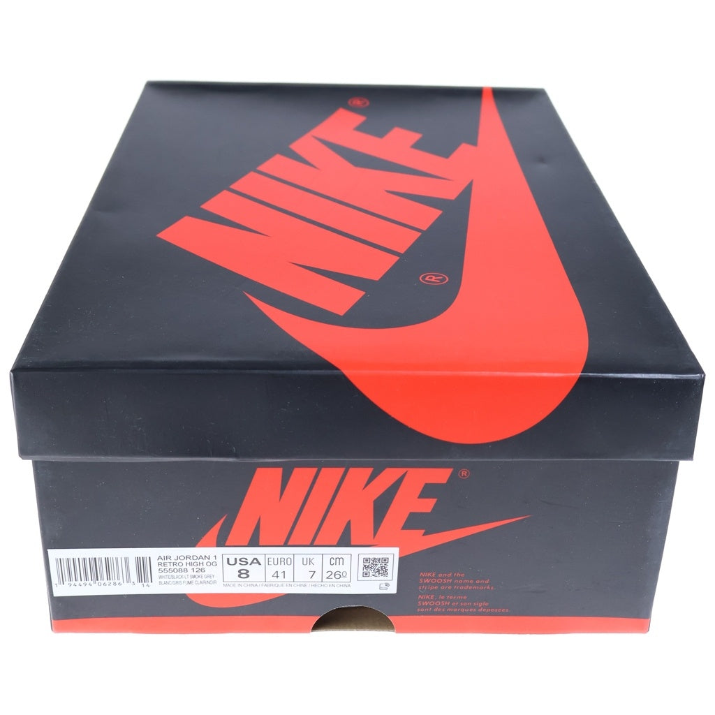NIKE(ナイキ) AIR JORDAN 1 HIGH OG エアジョーダン1 ハイカットスニーカー ホワイト/レッド US8/26cm 555088-126