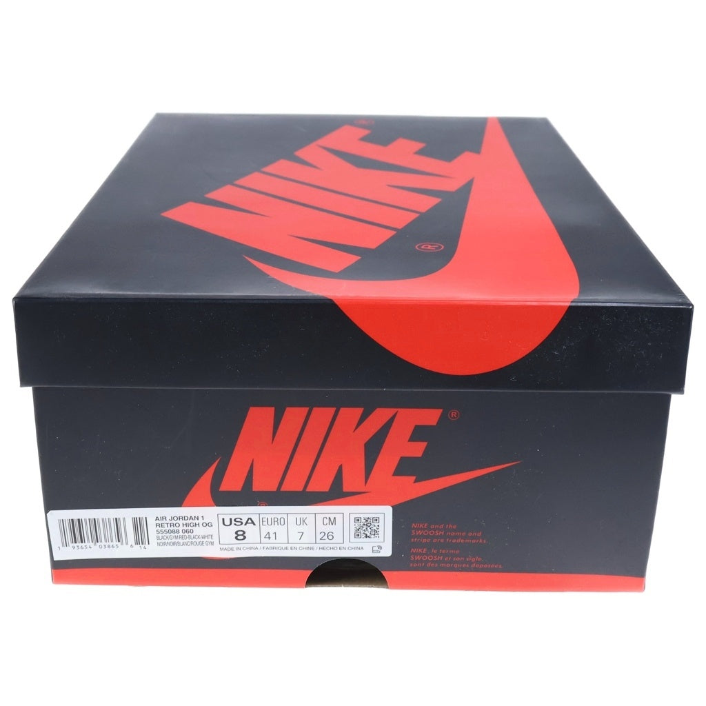 NIKE(ナイキ) AIR JORDAN 1 RETRO HIGH OG 555088-060 エアジョーダン1 レトロ ハイカットスニーカー ブラック US8/26cm