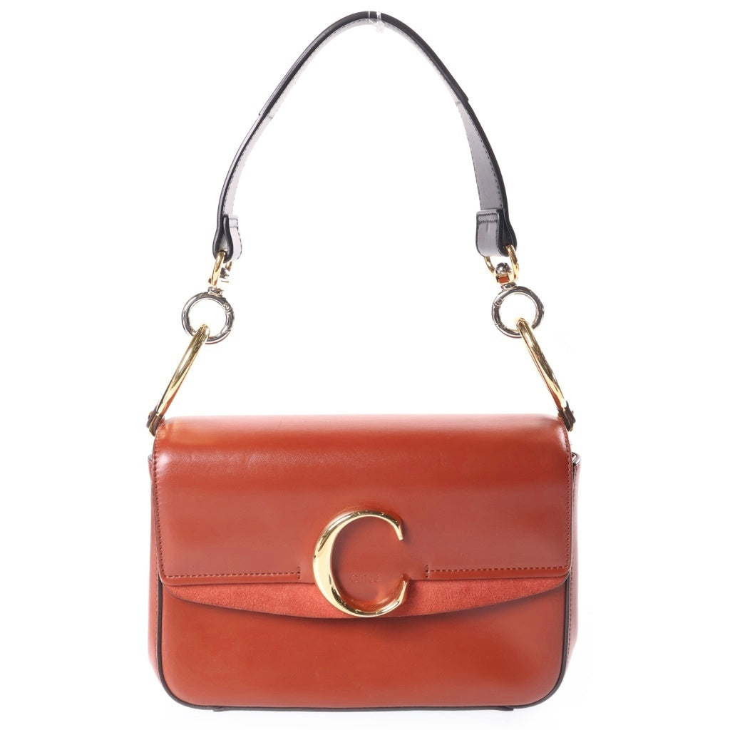 Chloe(クロエ) クロエC ショルダーバッグ ブラウン レザー ゴールド×シルバー金具 レディース