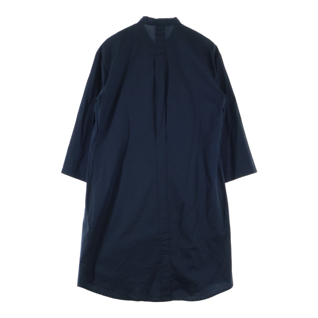 JIL SANDER(ジルサンダー) ボタンアップ ノーカラー 長袖ワンピース ドレス コットン ブラック JDW425AJW02211 レディース