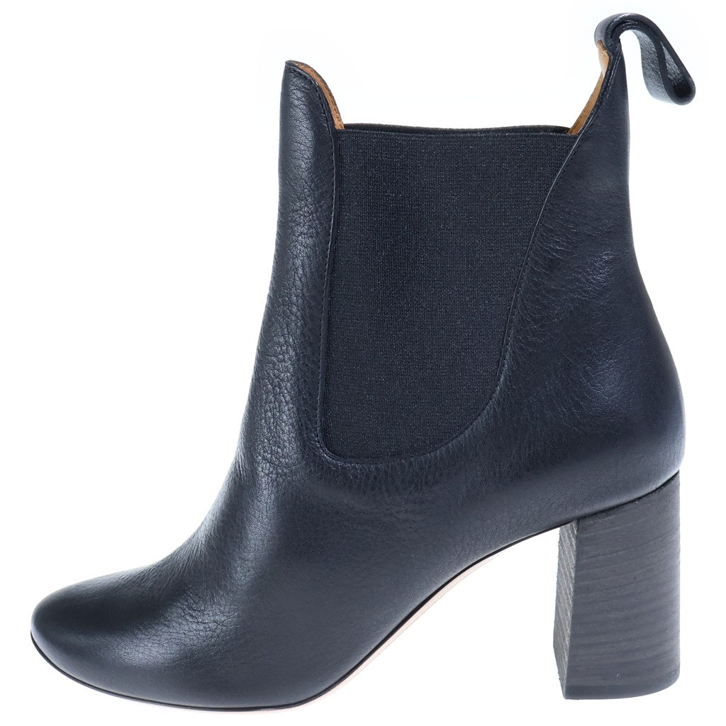 Chloe(クロエ) Leather Ankle Boots レザーアンクルブーツ ヒール シューズ サイドゴア ブラック レディース