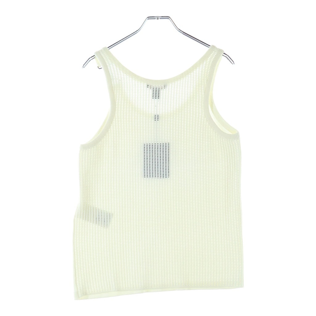 LOUIS VUITTON(ルイヴィトン) 21SS Sleeveless Mesh Top ノースリーブ メッシュ切り替えトップス タンクトップ コットン ナイロン ホワイト RW211B EO7 FKKW69 レディース