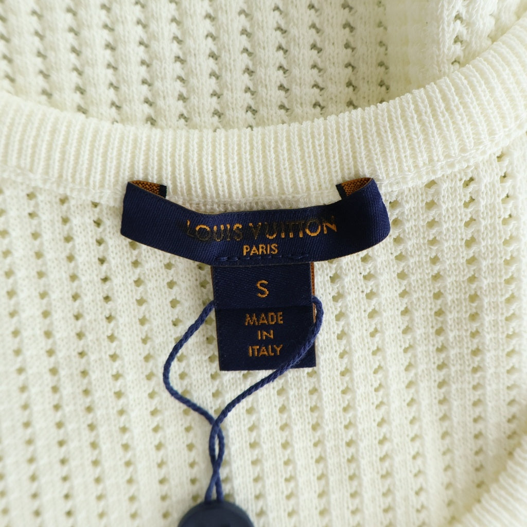 LOUIS VUITTON(ルイヴィトン) 21SS Sleeveless Mesh Top ノースリーブ メッシュ切り替えトップス タンクトップ コットン ナイロン ホワイト RW211B EO7 FKKW69 レディース