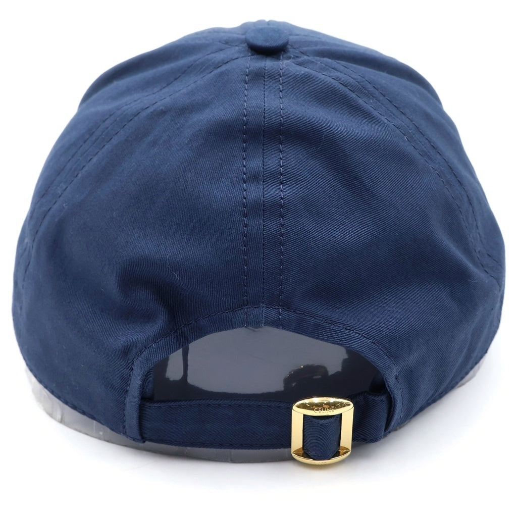 CELINE(セリーヌ) Initial Baseball Cap Cロゴ イニシャルベースボールキャップ 帽子 コットン ゴールド金具/ネイビー 2AUA2969P レディース