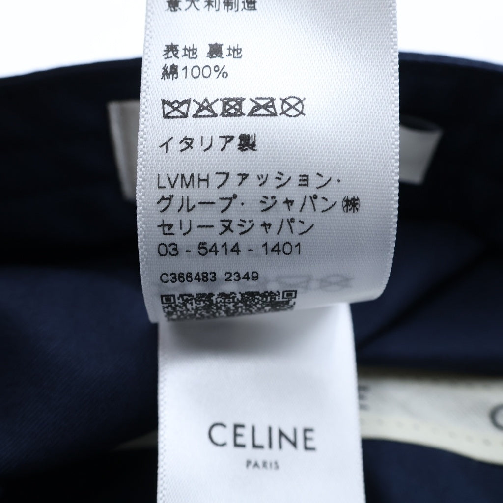 CELINE(セリーヌ) Initial Baseball Cap Cロゴ イニシャルベースボールキャップ 帽子 コットン ゴールド金具/ネイビー 2AUA2969P レディース