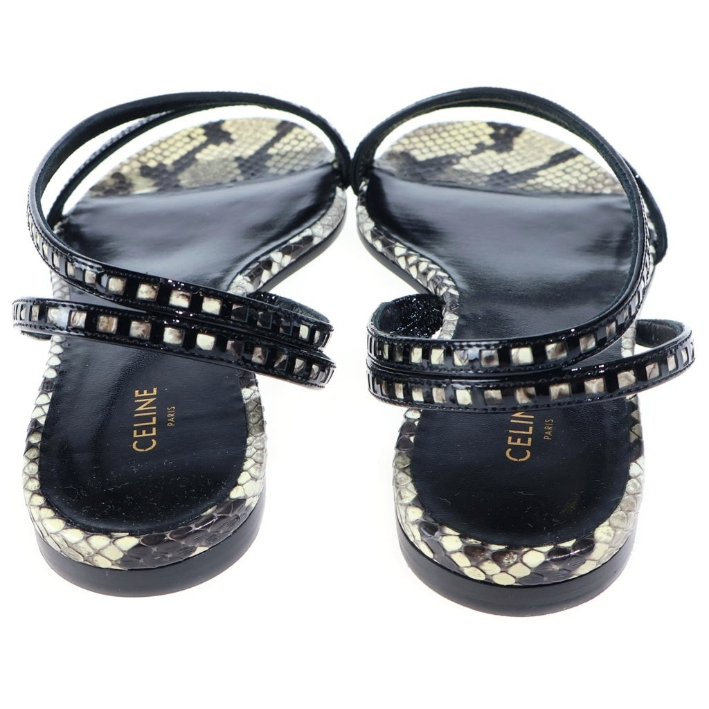 CELINE(セリーヌ) Python Sandals パイソンレザー サンダル シューズ ブラック レディース