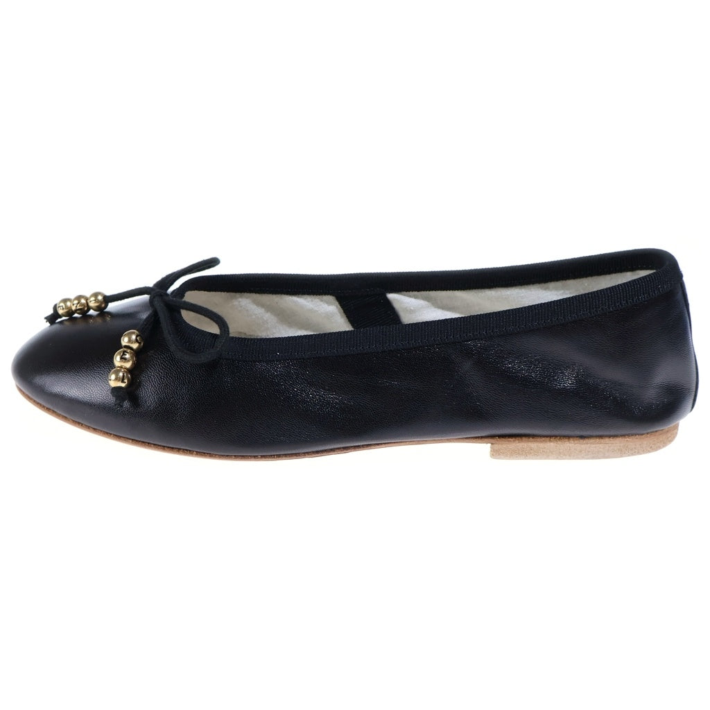 CELINE(セリーヌ) Leather Flat Shoes レザーフラットシューズ バレリーナ パンプス ブラック レディース