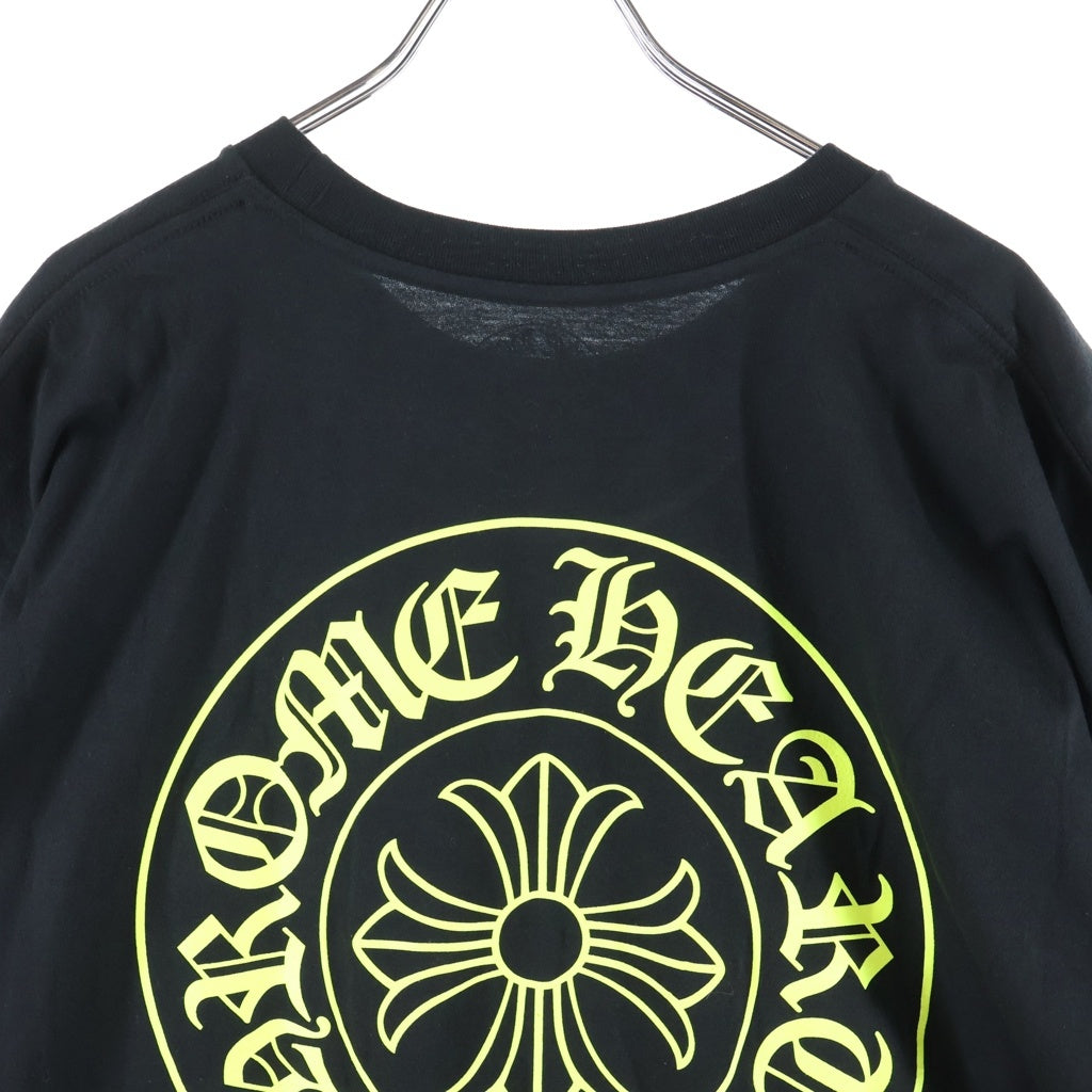 CHROME HEARTS(クロムハーツ) HORSESHOE S/S TEE BLACK/NEON YELLOW ホースシュー ショートスリーブ クルーネック 半袖Tシャツ ブラック/イエロー