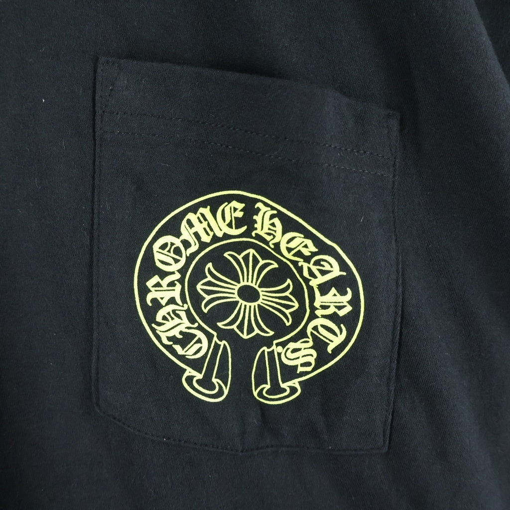CHROME HEARTS(クロムハーツ) HORSESHOE S/S TEE BLACK/NEON YELLOW ホースシュー ショートスリーブ クルーネック 半袖Tシャツ ブラック/イエロー
