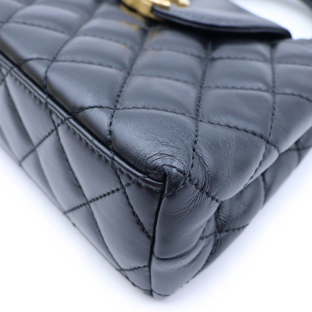 CHANEL(シャネル) ココマーク ミニ マトラッセ ショッピングバック 2way チェーンショルダー ゴールド金具 カーフスキン ブラック AS4416 レディース