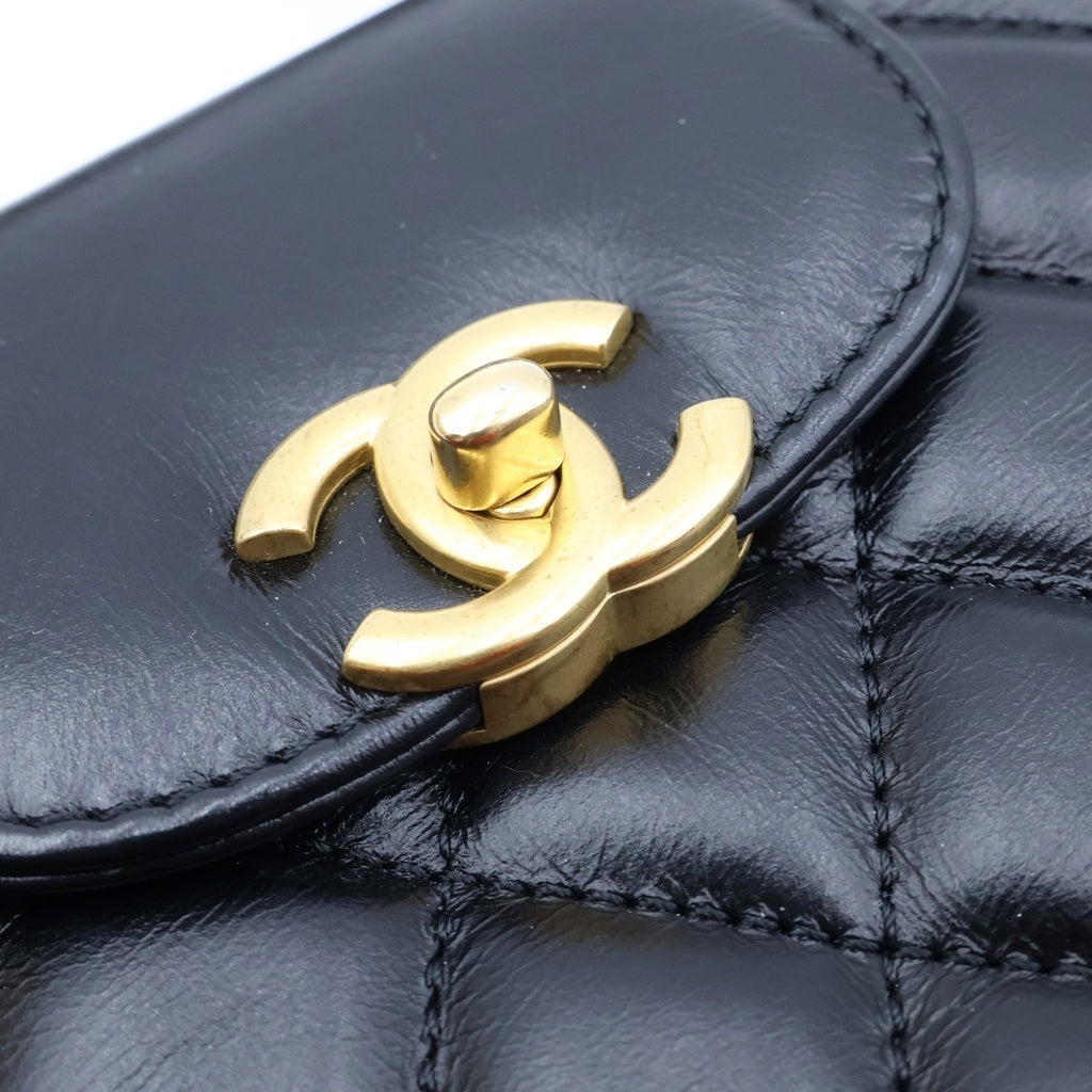 CHANEL(シャネル) ココマーク ミニ マトラッセ ショッピングバック 2way チェーンショルダー ゴールド金具 カーフスキン ブラック AS4416 レディース