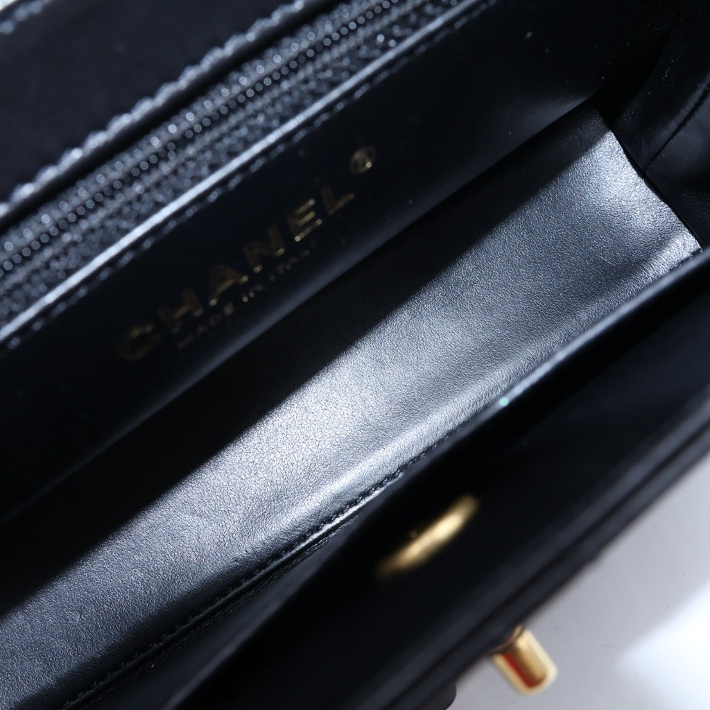 CHANEL(シャネル) ココマーク ミニ マトラッセ ショッピングバック 2way チェーンショルダー ゴールド金具 カーフスキン ブラック AS4416 レディース