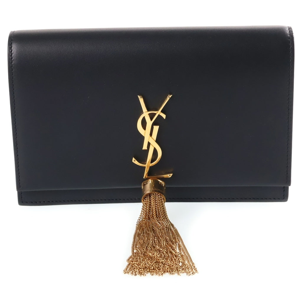 SAINT LAURENT PARIS(サンローランパリ) ケイト スモール チェーンショルダー チェーンタッセル カーフレザー ブラック レディース