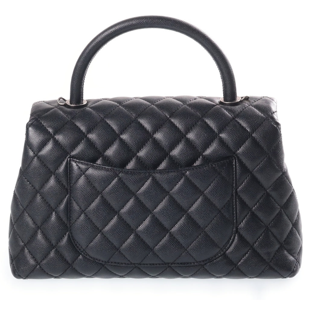 CHANEL(シャネル) マトラッセ ココハンドル チェーンショルダー 2way ハンドバッグ シルバー金具 キャビアスキン ブラック A92992 レディース