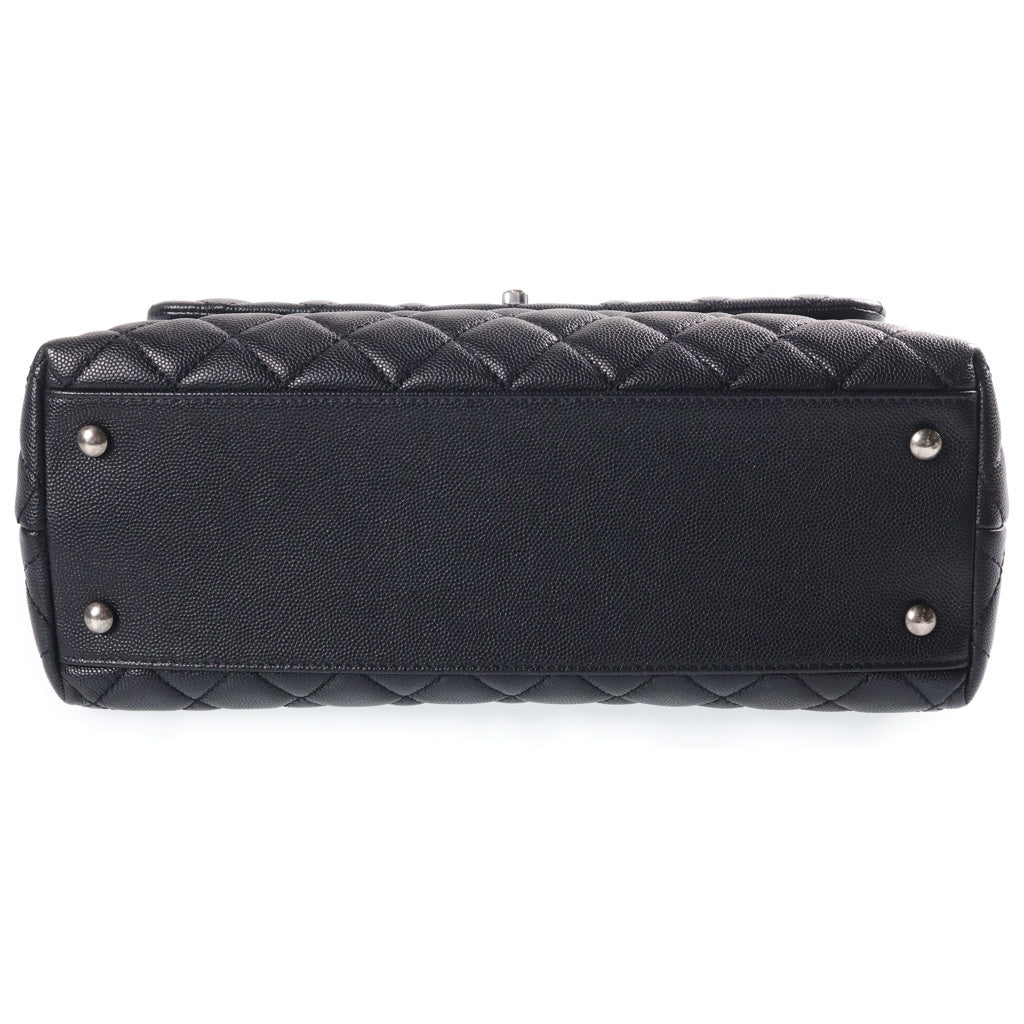 CHANEL(シャネル) マトラッセ ココハンドル チェーンショルダー 2way ハンドバッグ シルバー金具 キャビアスキン ブラック A92992 レディース