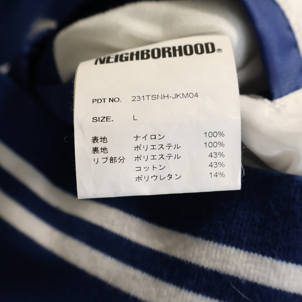 NEIGHBORHOOD(ネイバーフッド) 23SS BASEBALL JACKET ロゴプリント ナイロン ベースボールジャケット ブルゾン ブルー 231TSNH-JKM04