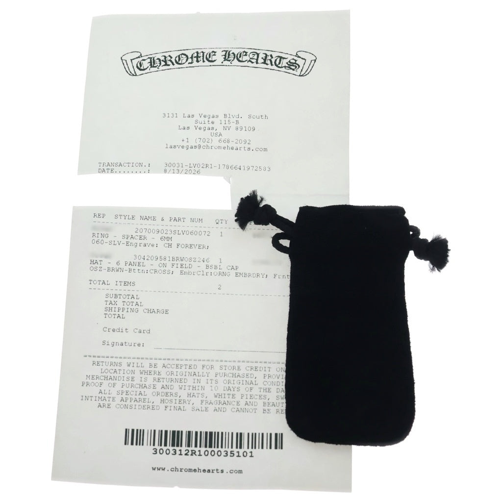 CHROME HEARTS(クロムハーツ) 6mm SPACER FOREVER 6mmスペーサーリング フォーエバーシルバー BCA337