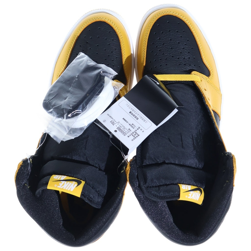 NIKE(ナイキ) AIR JORDAN 1 HIGH OG POLLEN 555088-701 エアジョーダン1 パラン ハイカットスニーカー イエロー/ブラック US9.5/27.5cm